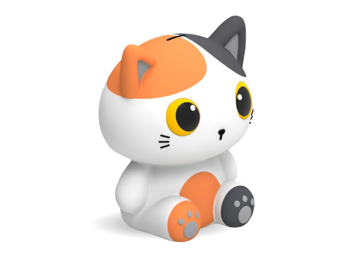 Tirelire Verticale Chat Blanc & Orange