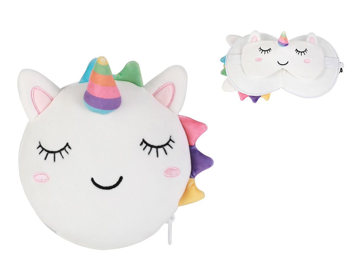 Oreiller de voyage & masque de nuit  Licorne