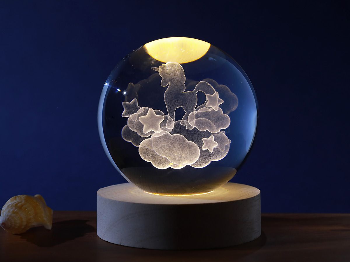 Lampe LED Crystal Ball Unicorn Medium 