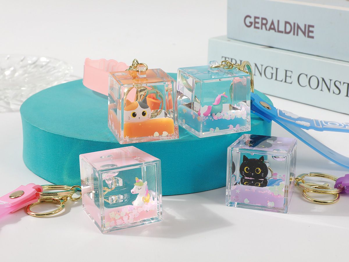 Porte-clés Liquides Bulles 3D Cube 