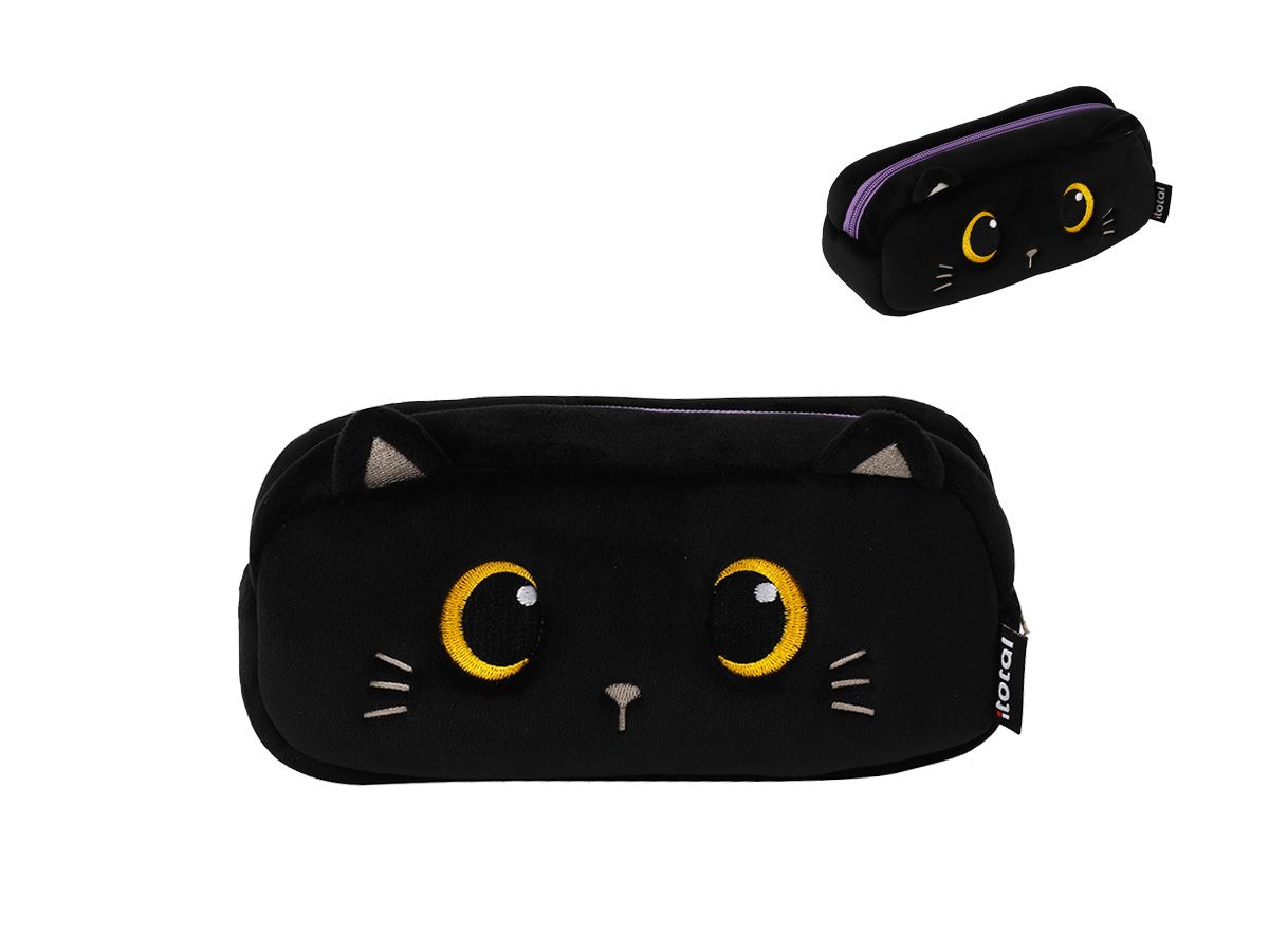 Etui en peluche Chat noir 
