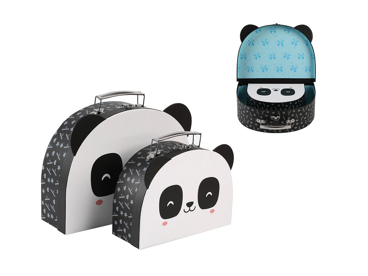 Boîte cadeaux en papier avec poignée - Set de 2 pièces Panda