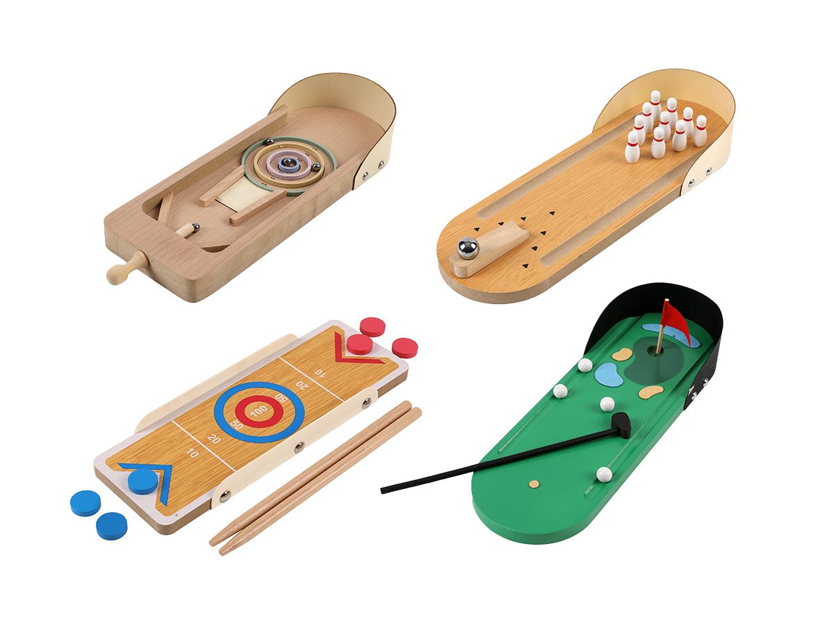 Jeux Table Top Wooden Game (Assortiment 4 Jeux) 