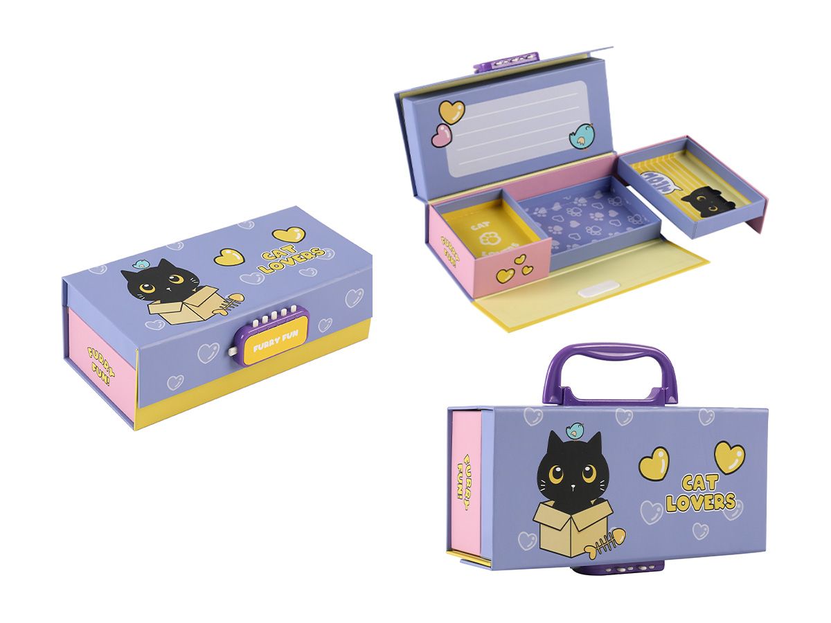 Boîte à bijoux en papier Chat Noir