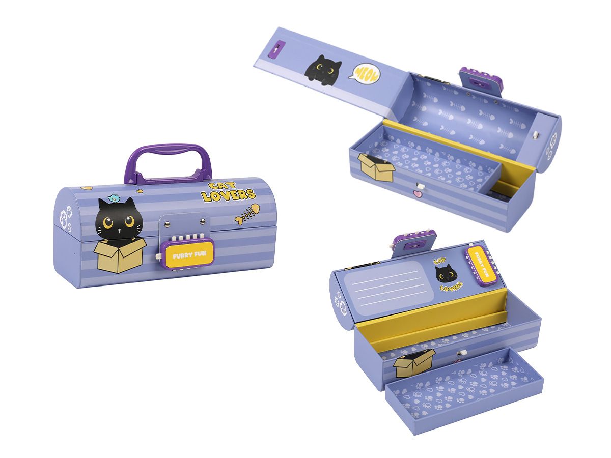 Boîte en papier Organiseur Chat noir