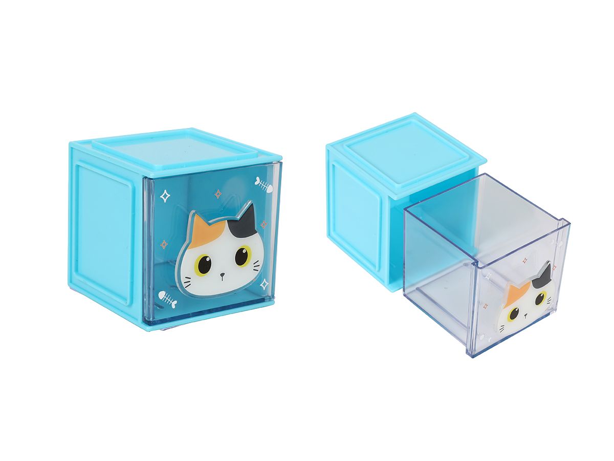 Cube organisateur Chat Blanc & orange