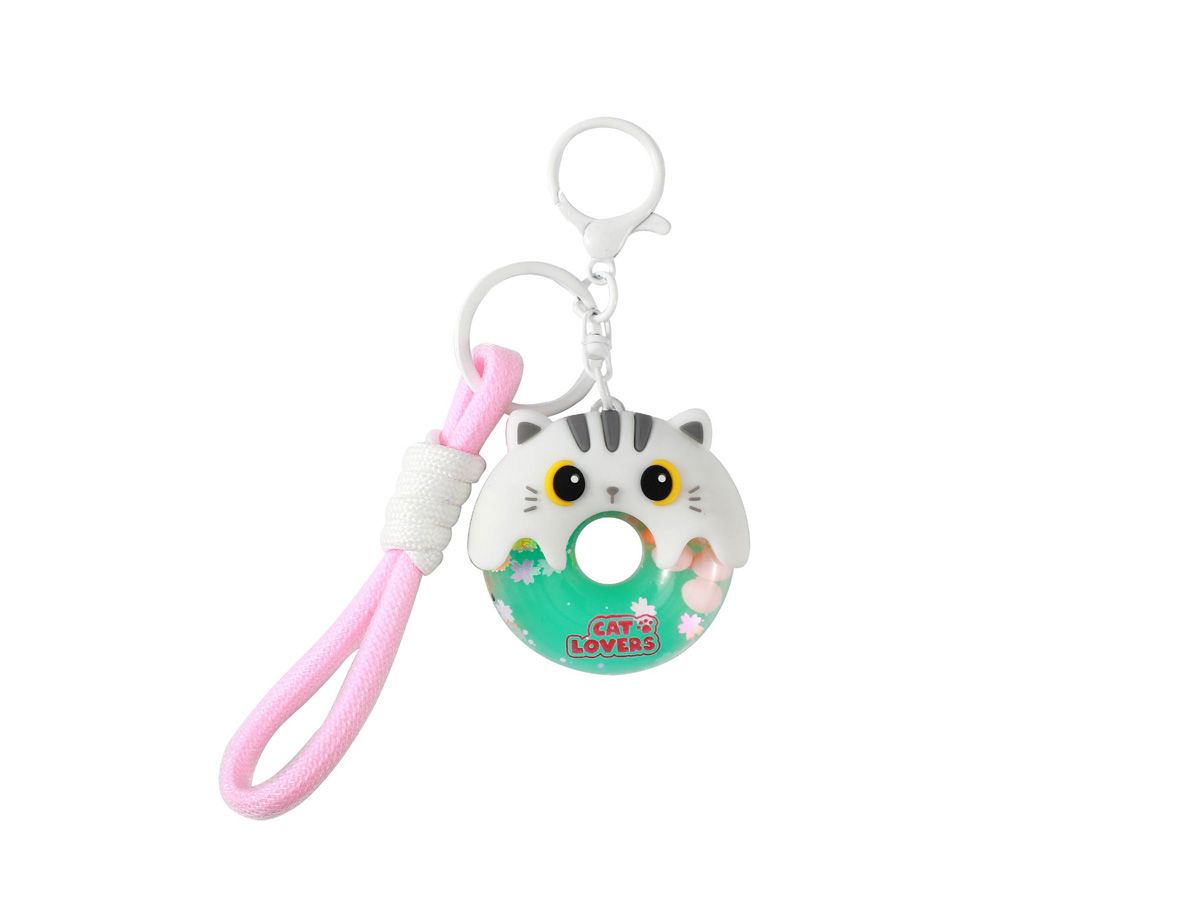ITOTAL - Porte-clés Donut Chat Blanc