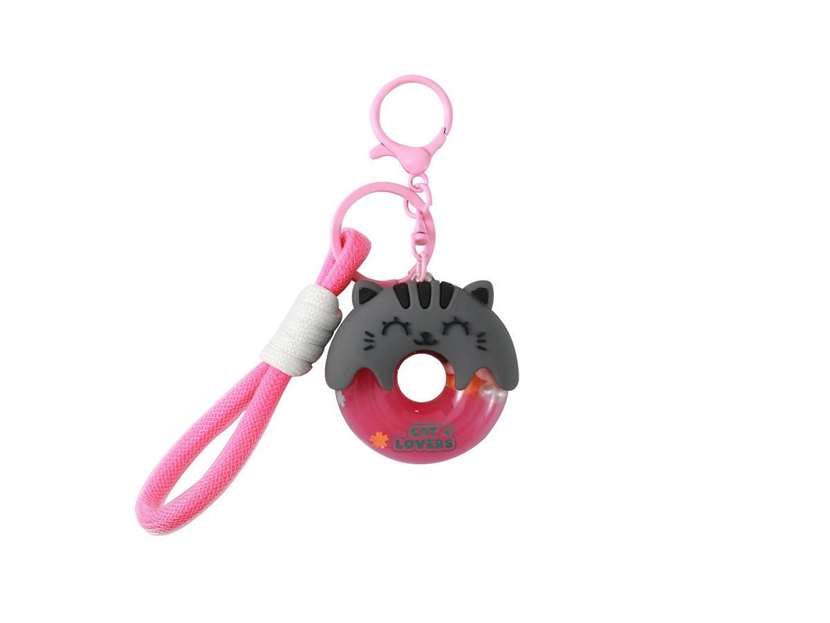 ITOTAL - Porte-clés Donut Chat Gris