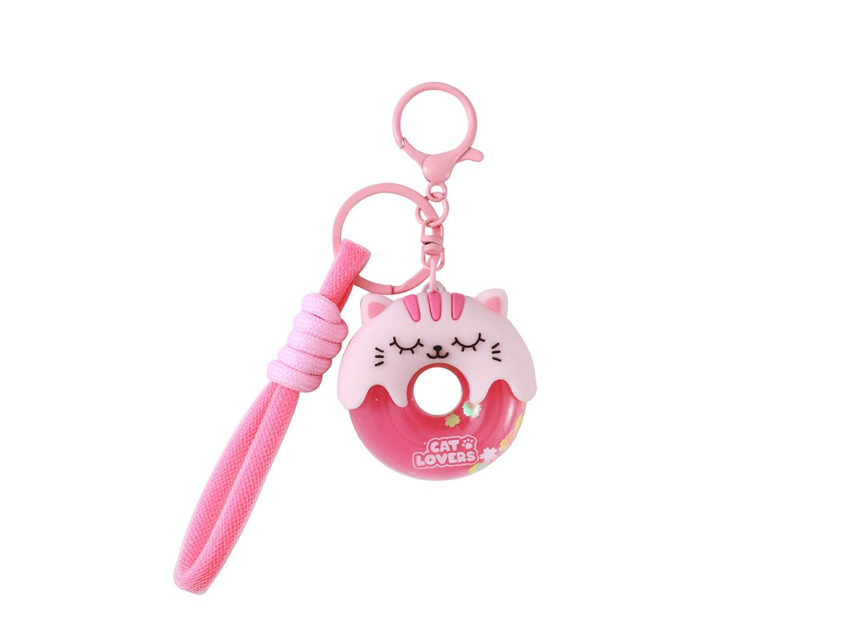 ITOTAL - Porte-clés Donut Chat Rose