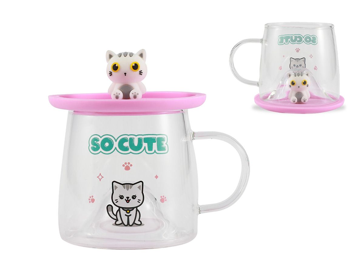 Verre Charmy Chat blanc 