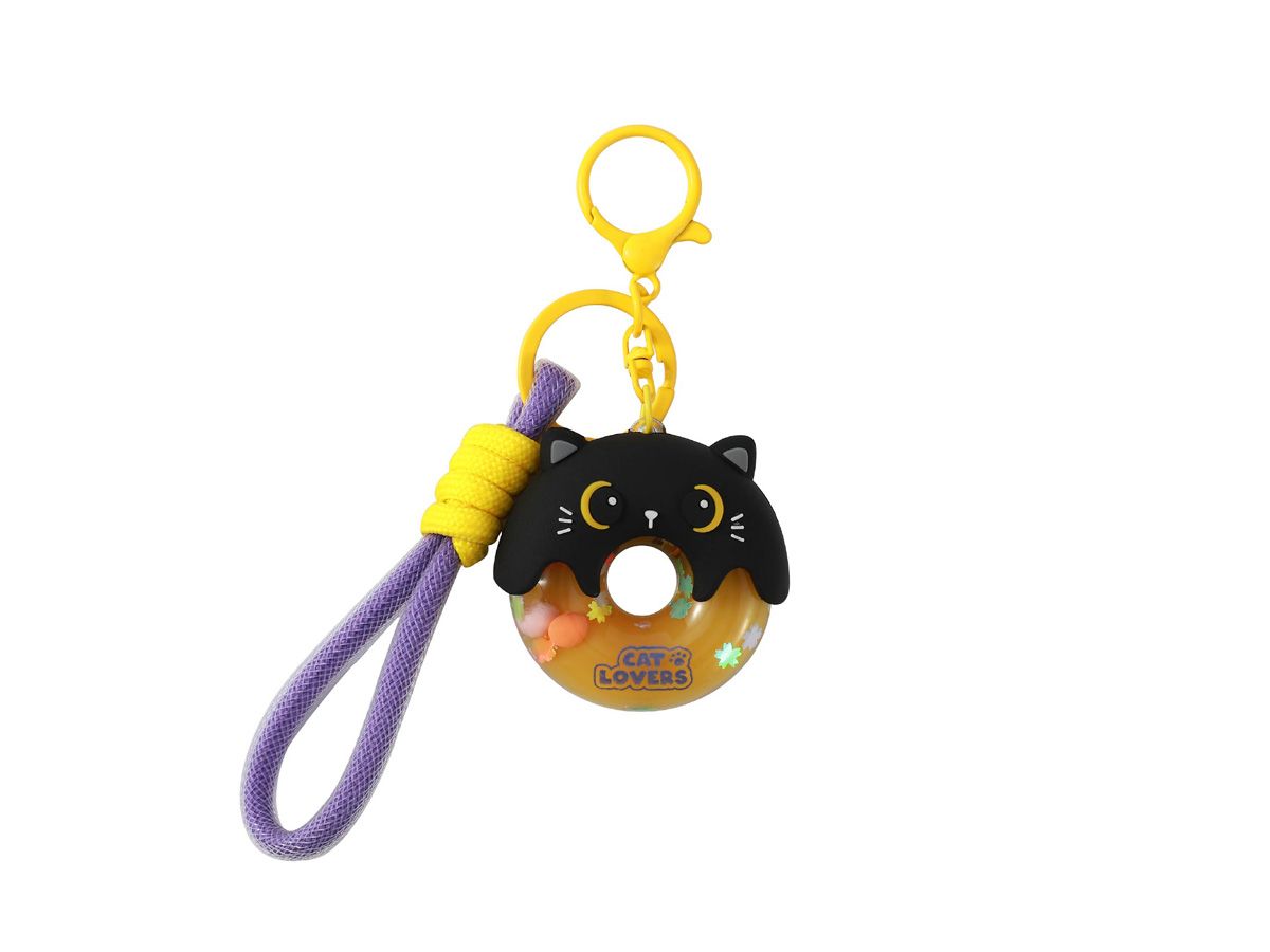ITOTAL - Porte-clés Donut Chat Noir