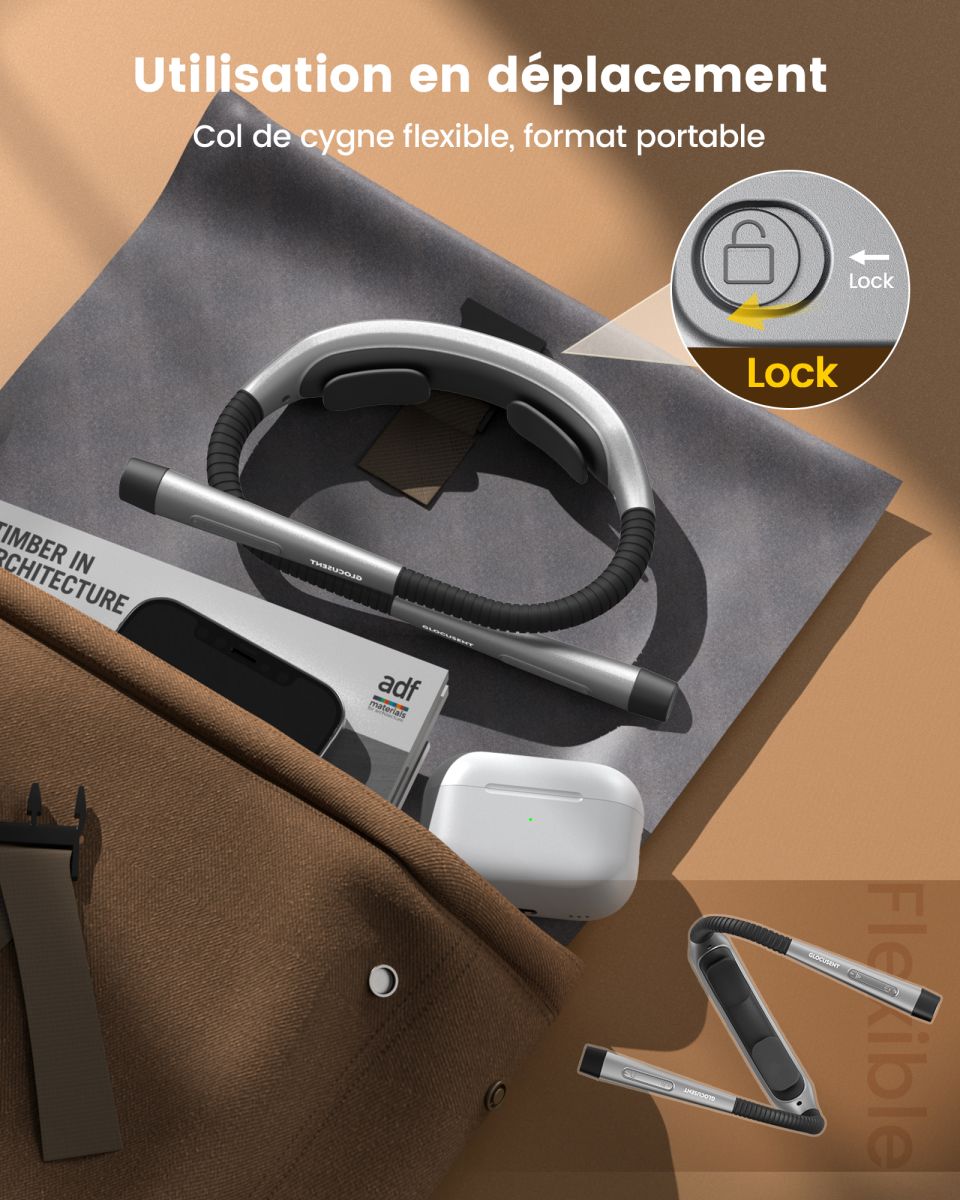 Lampe de lecture de cou Ergonomic Gris