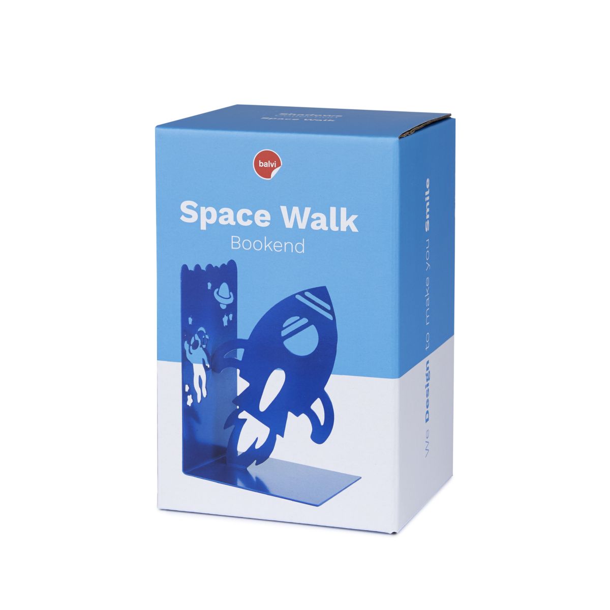 Serre-livres Space Walk bleu métal