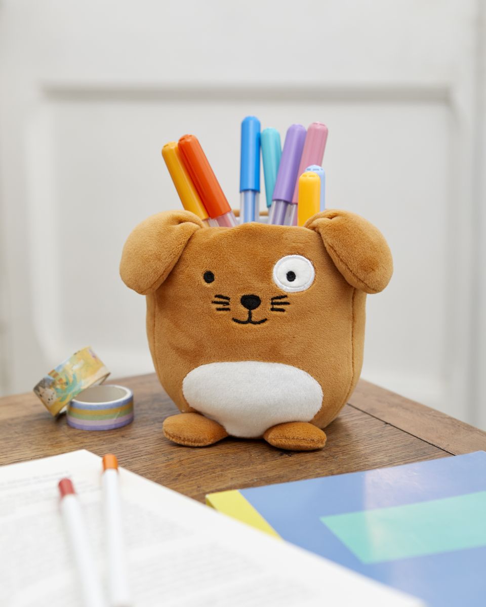 Pot à crayons Fluffy Woof marron