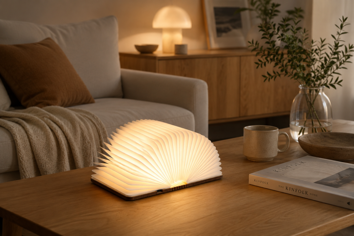 Livre lumineux A5 Bois de Noyer  Taille : 21,5 X 16,5 cm  