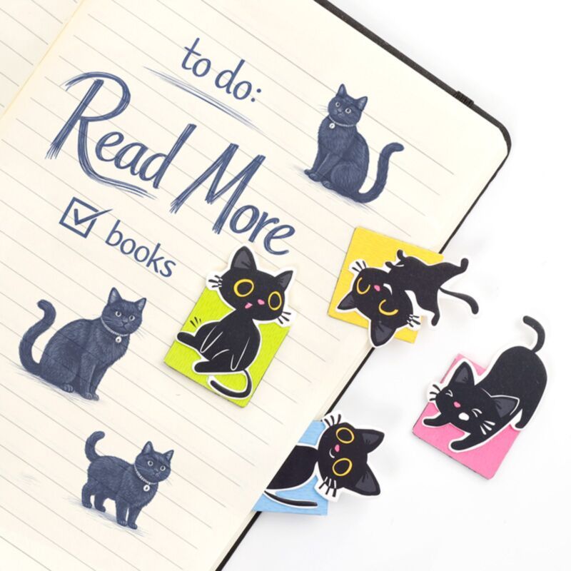 Marque-pages magnétiques Lucky le chat noir  