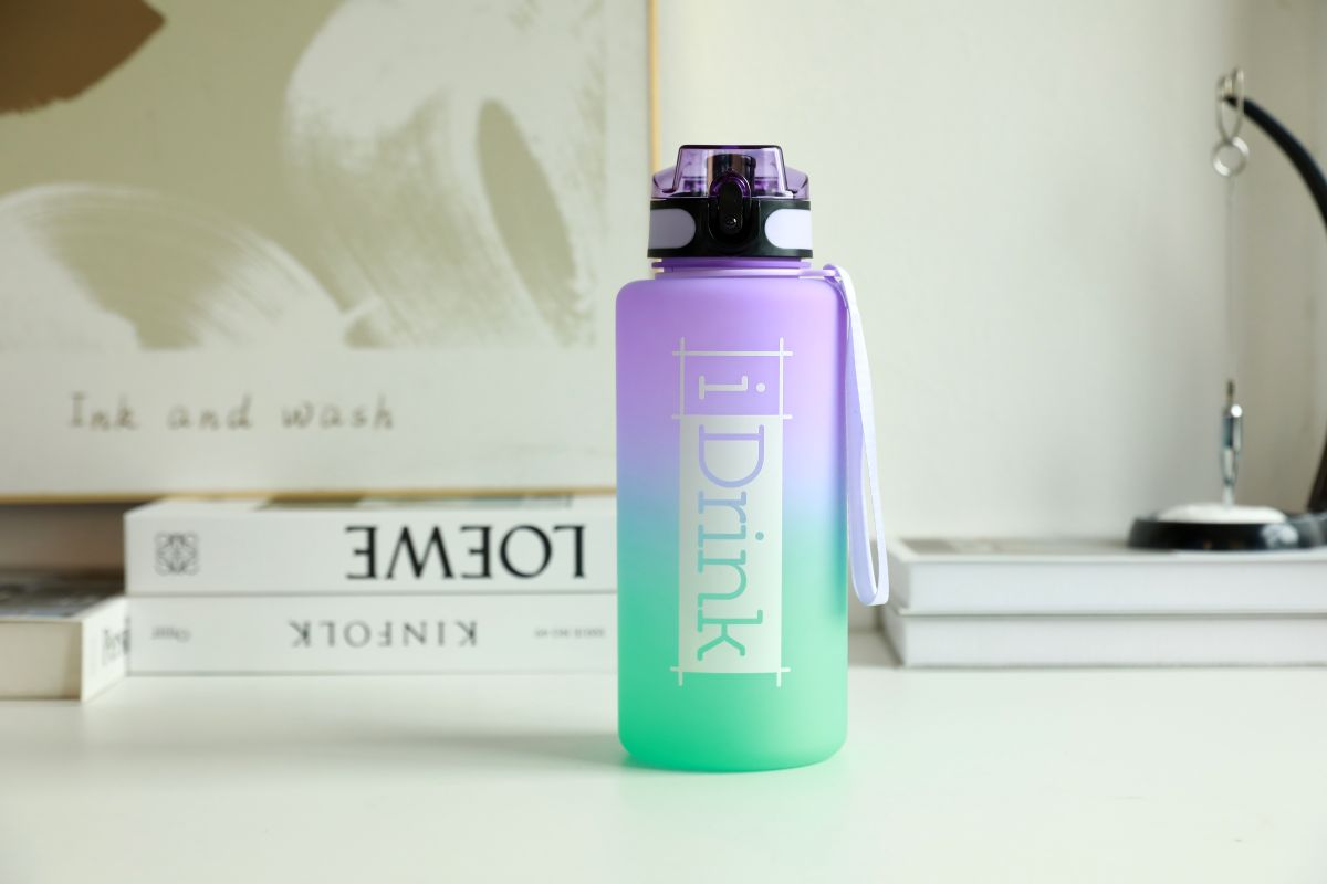 Tritan Motivational Bottle 1500ml Violet & Turquoise