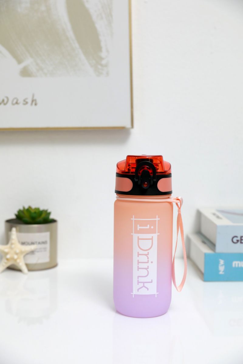 Gourde Motivante en Tritan 500ml orange & lilas