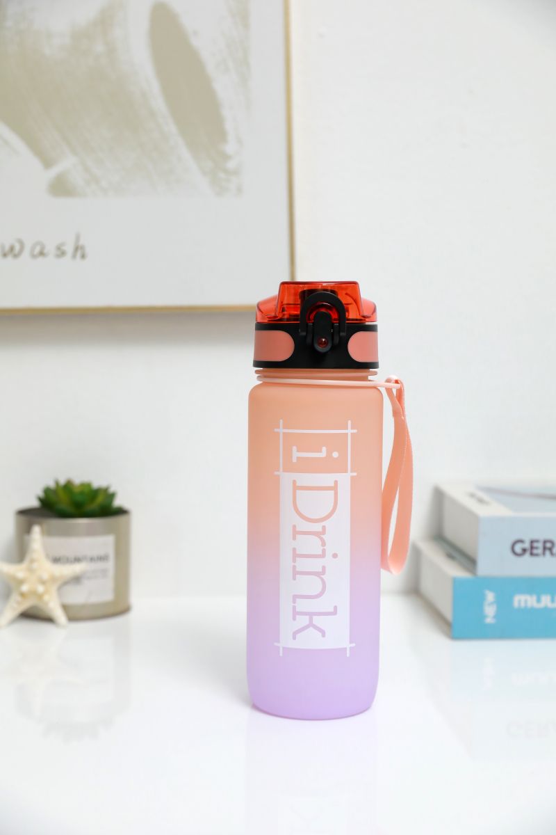 Tritan Motivational Bottle 750ml orange & lilas