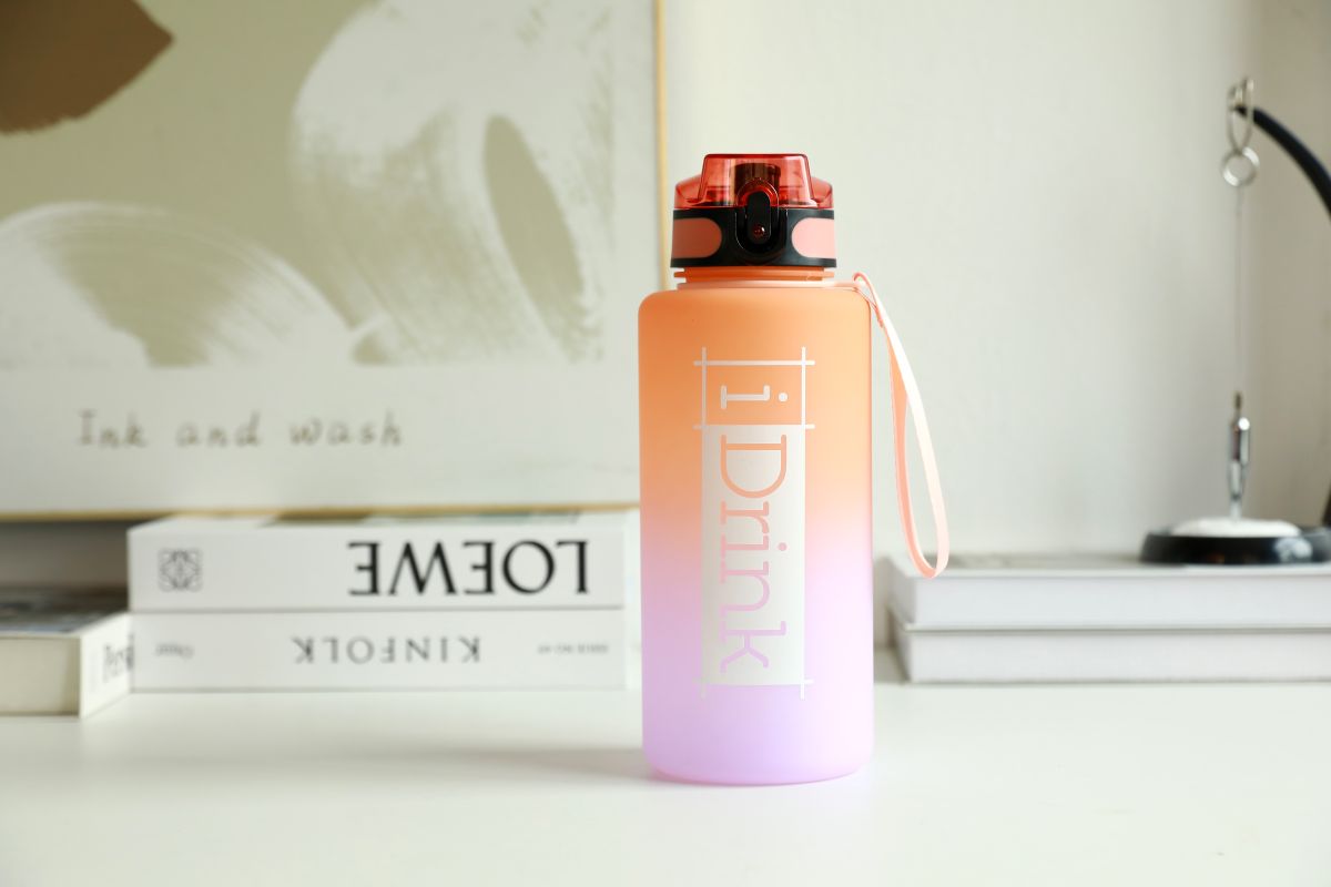 Tritan Motivational Bottle 1500ml orange & lilas