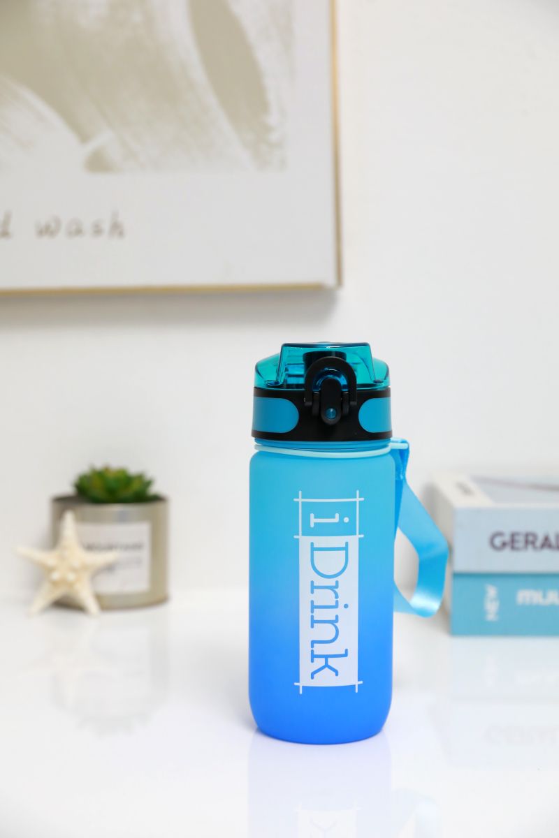 Tritan Motivational Bottle 500ml Bleu ciel & bleu roi