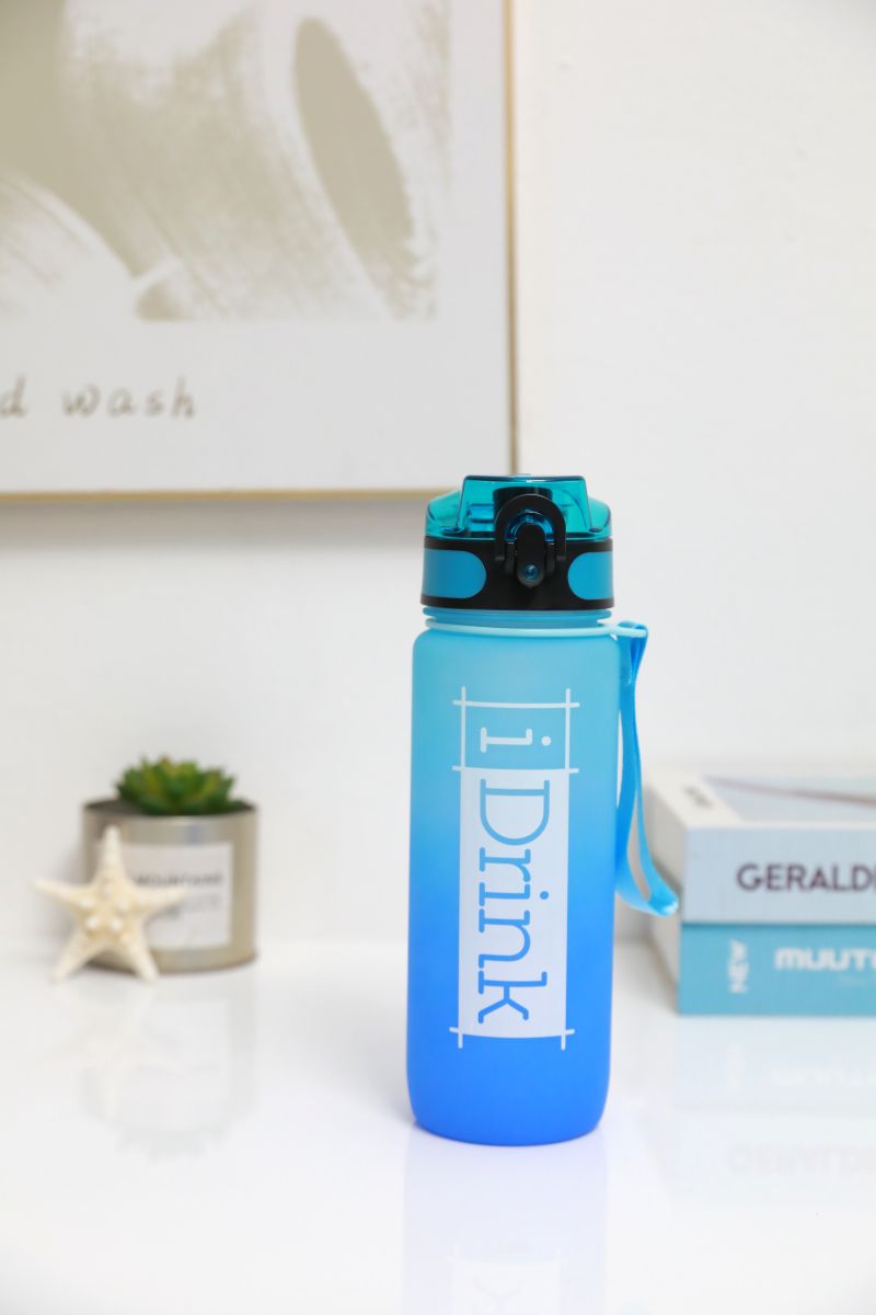 Tritan Motivational Bottle 750ml bleu ciel & bleu roi