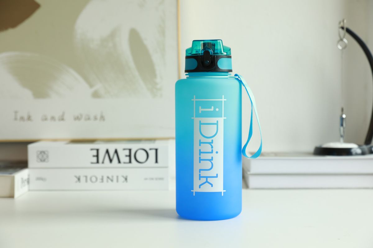 Tritan Motivational Bottle 1500ml Bleu ciel & bleu roi