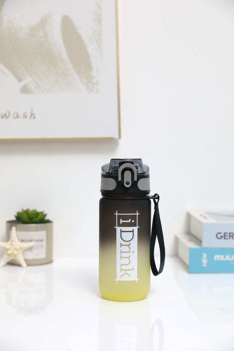 Tritan Motivational Bottle 500ml noir & jaune