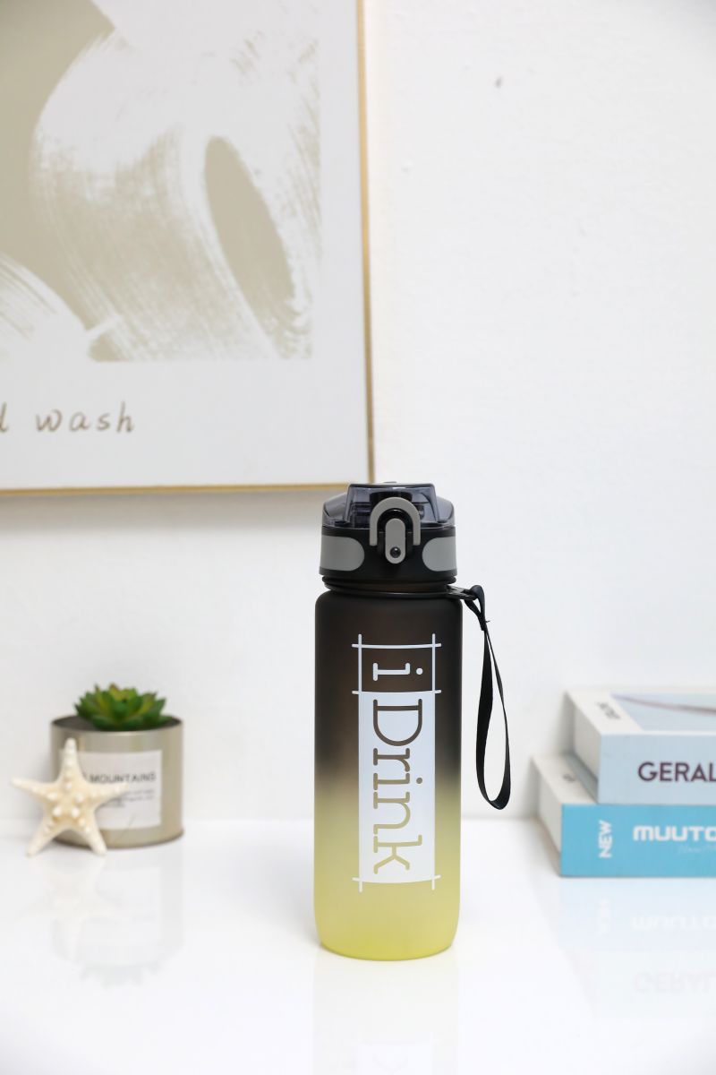 Tritan Motivational Bottle 750ml noir & jaune