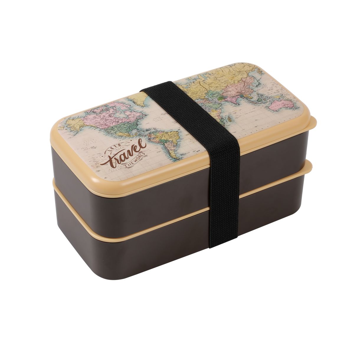 Lunch Box, Set 2 Box & couverts Old Map 650 ml