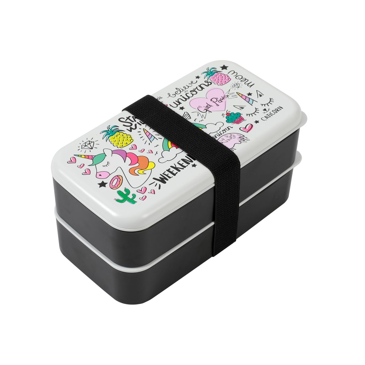 Lunch Box, Set 2 Box & couverts Unicorn 650 ml