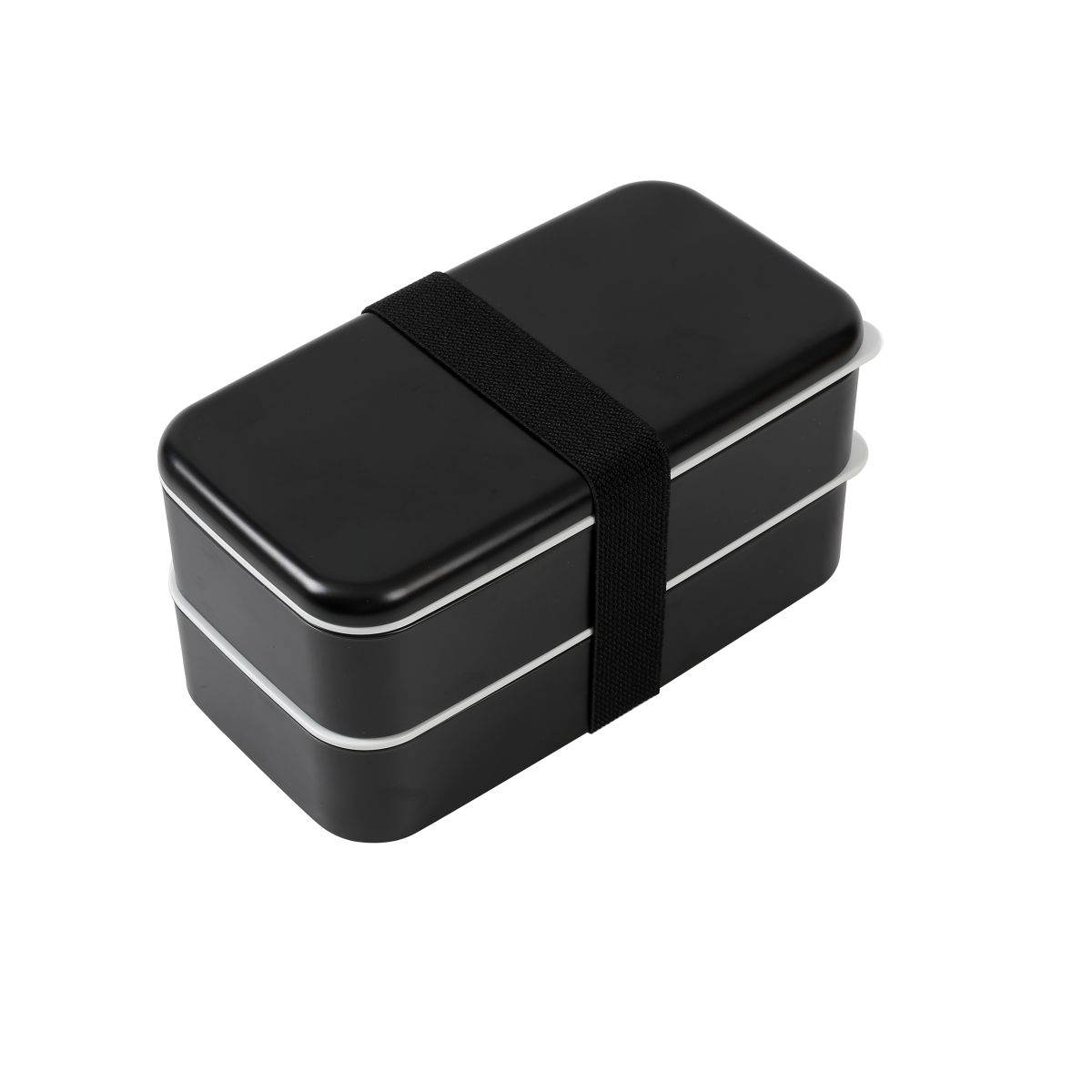 Lunch Box, Set 2 Box & couverts Noir 650 ml