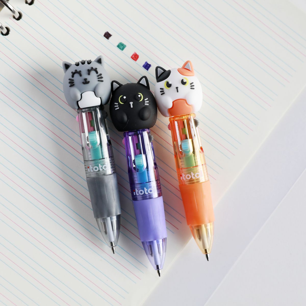 Mini Stylos 4 en 1 Chats 
