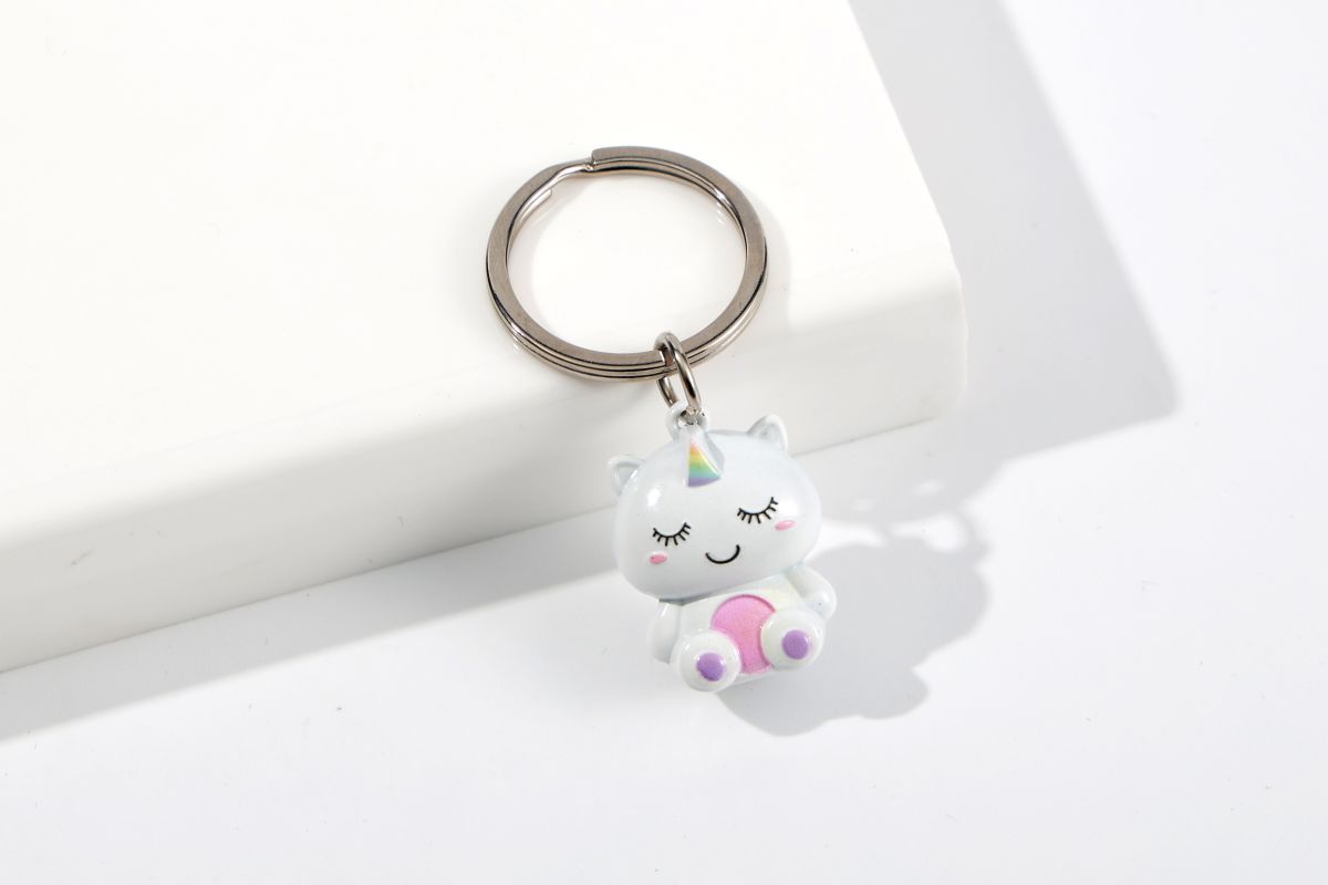 Porte-clés en métal Licorne 