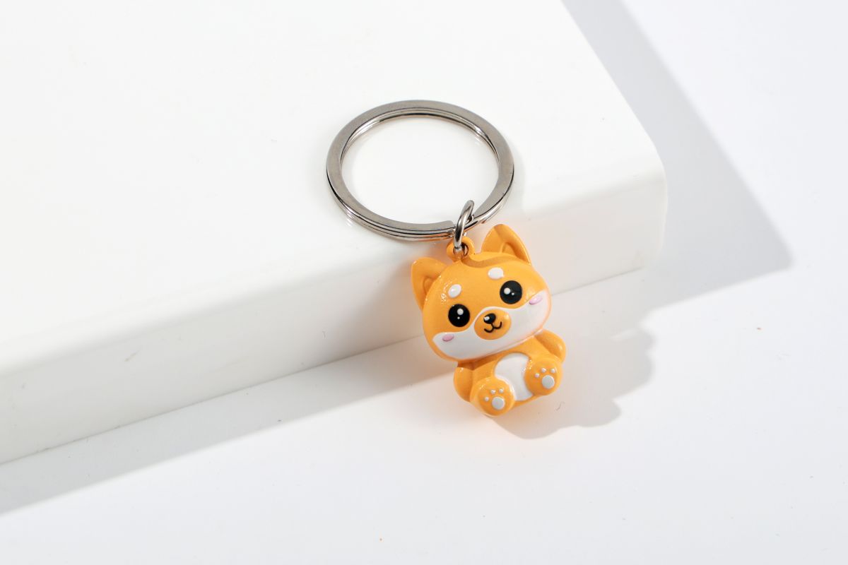 Porte-clés en métal Shiba 