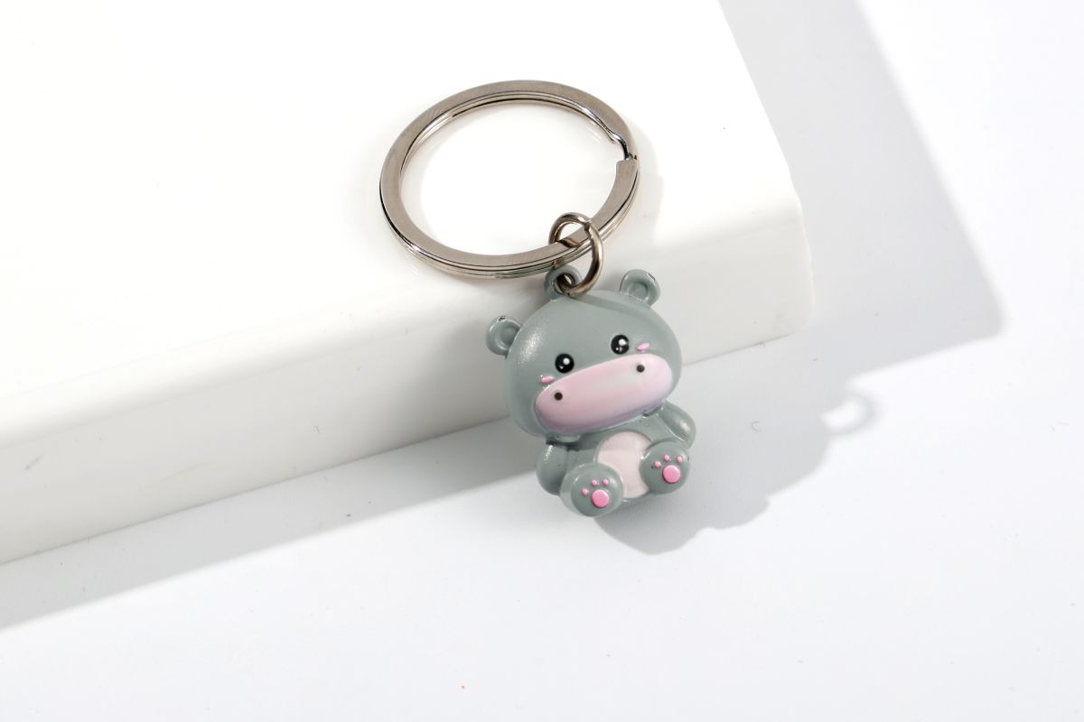 Porte-clés en métal Hippo 