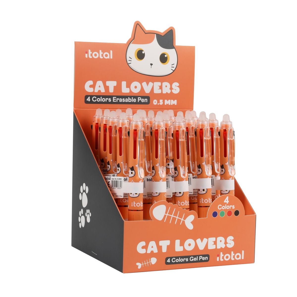 Stylos effaçables 4 en 1 Chat  Stylo effaçable 4 en 1 Chat
