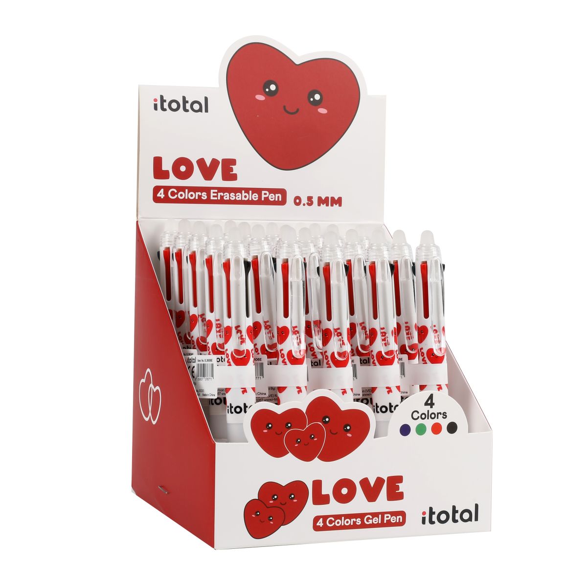 Stylos effaçables 4 en 1 Cœurs