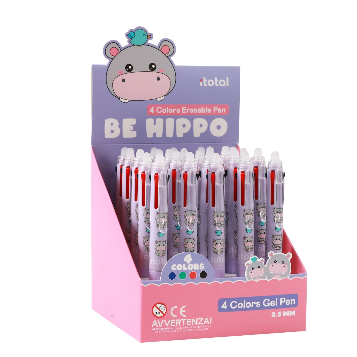 Stylos effaçables 4 en 1 Hippo 