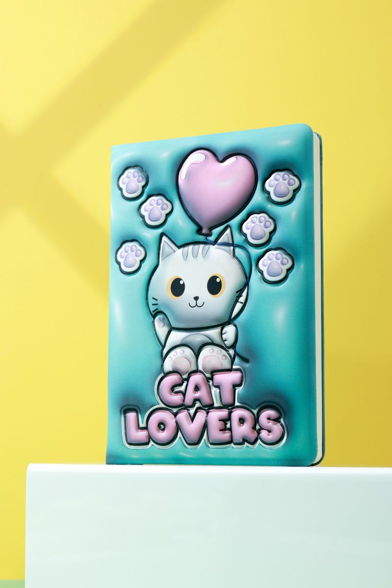 Notebook 3D A5 Chat blanc