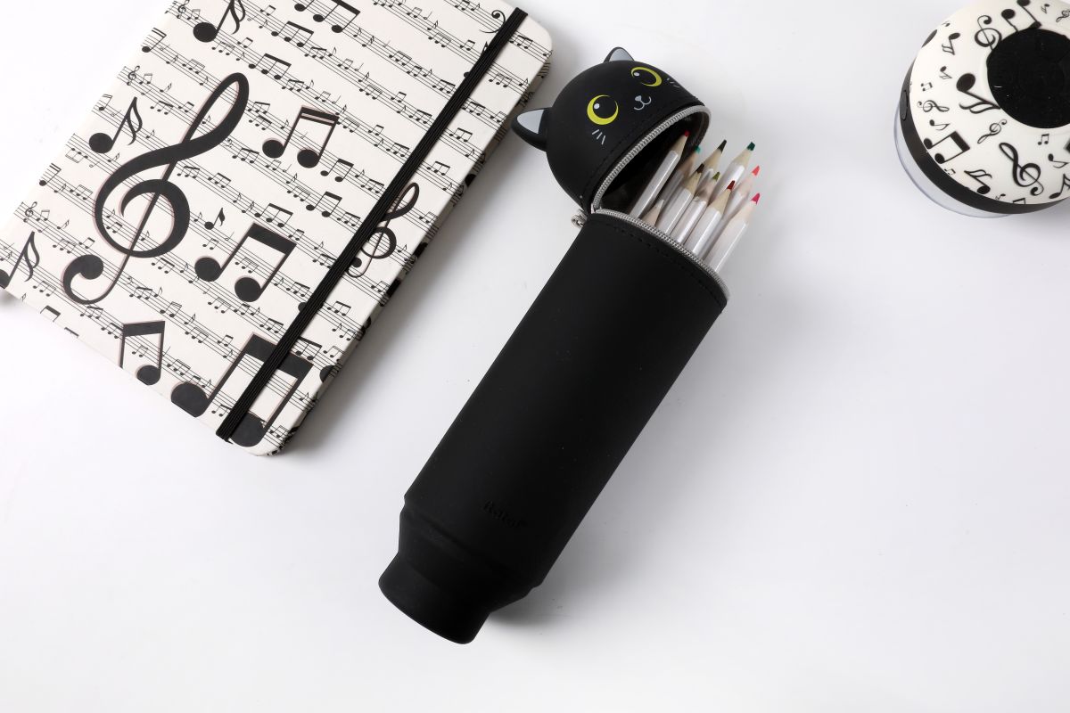Trousse en silicone Chat  Noir