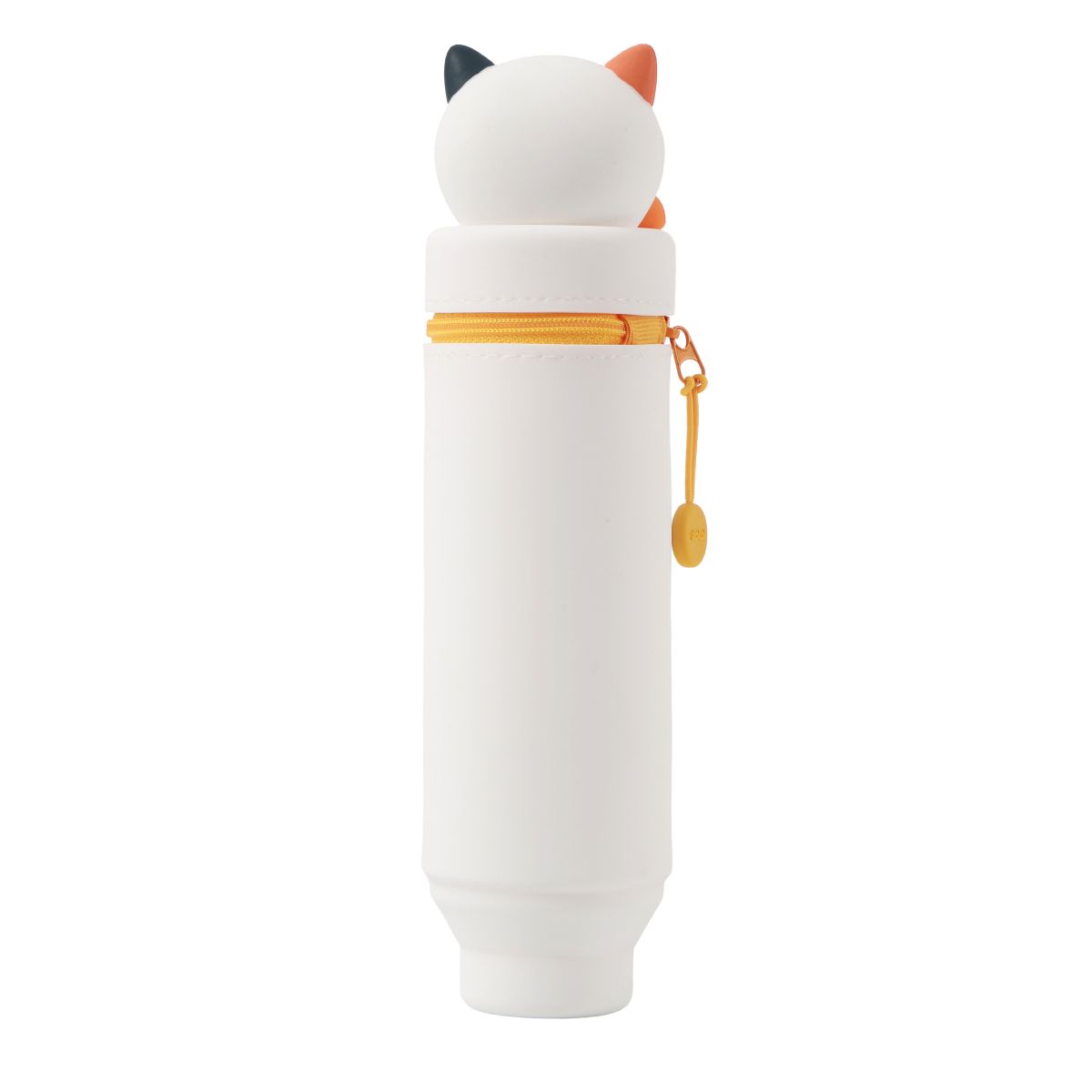 Trousse en silicone Climby Chat blanc & orange 