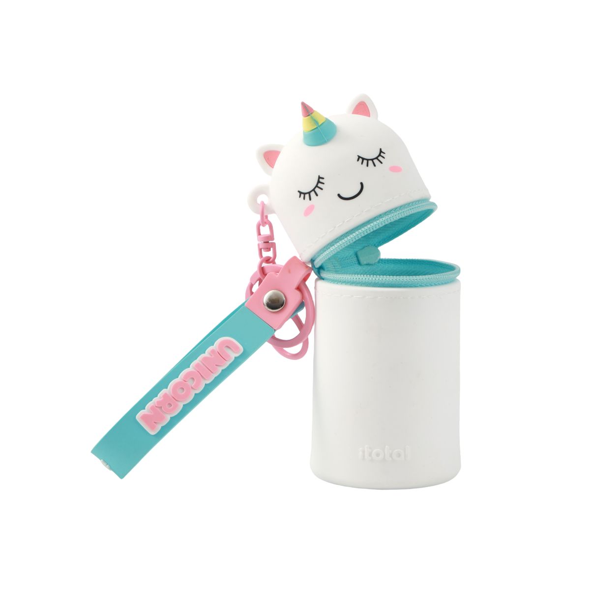 Porte-clés avec trousse en silicone Licorne 
