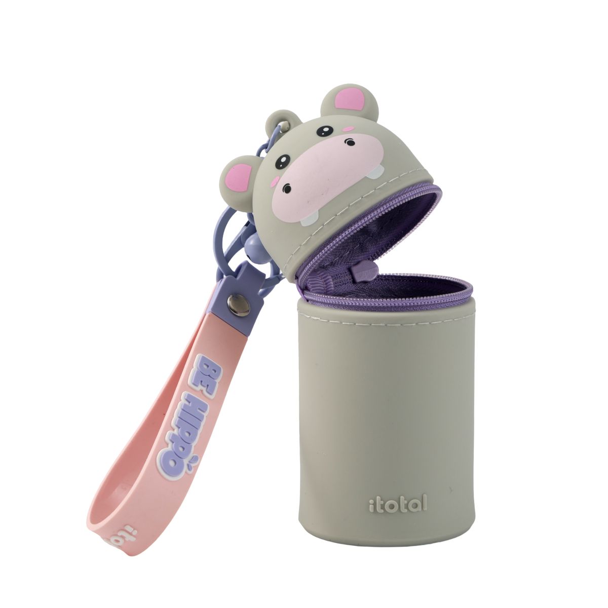 Porte-clés avec trousse en silicone Hippo 