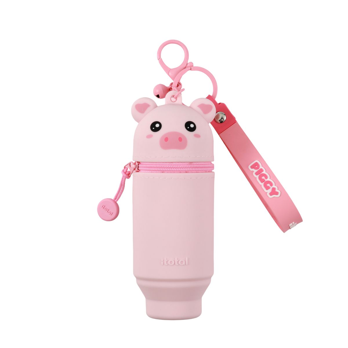 Porte-clés avec trousse en silicone Cochon 