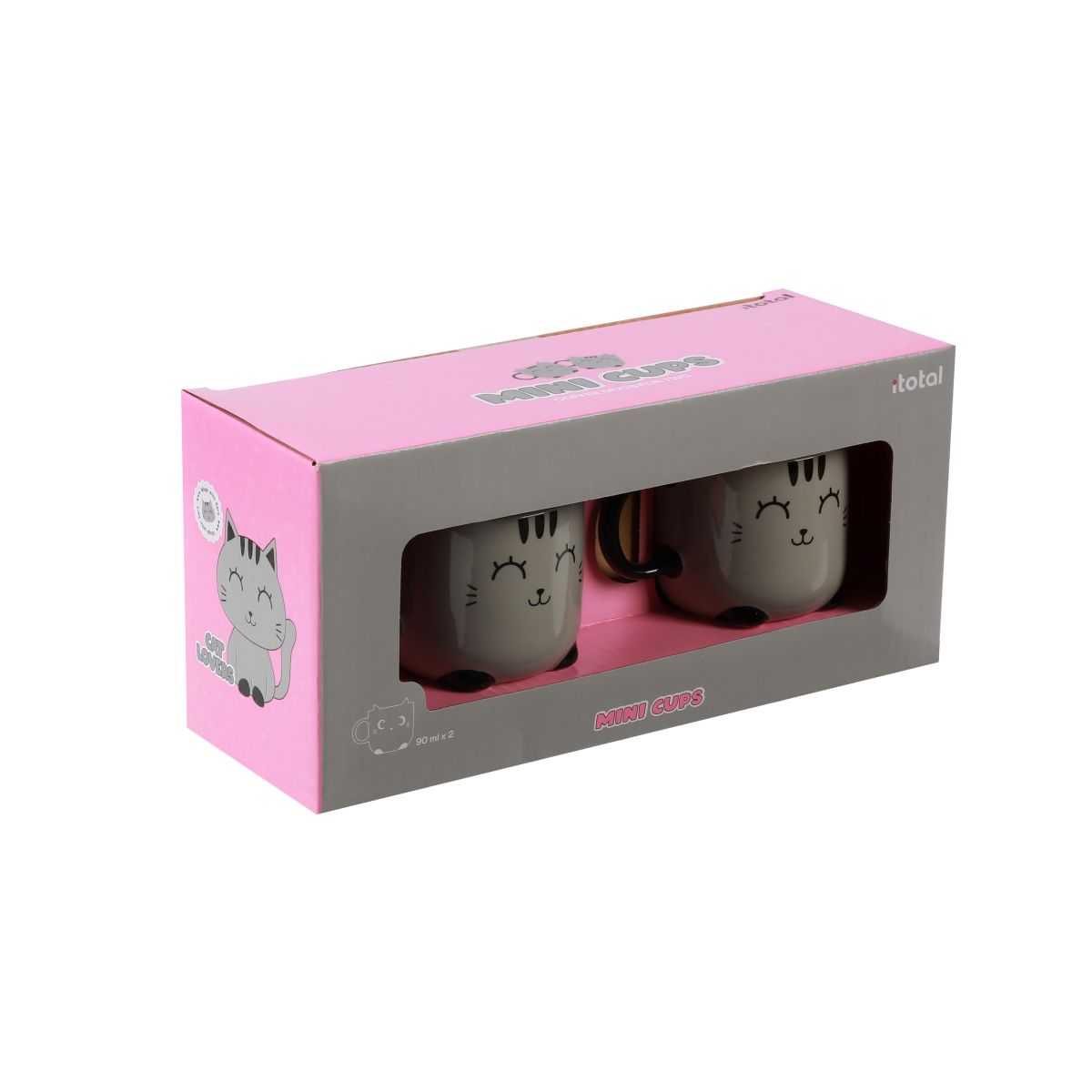 Tasse espresso en duo 90 ml Chat Gris