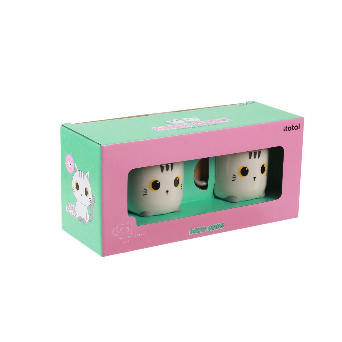 Tasse espresso en duo 90 ml Chat Blanc