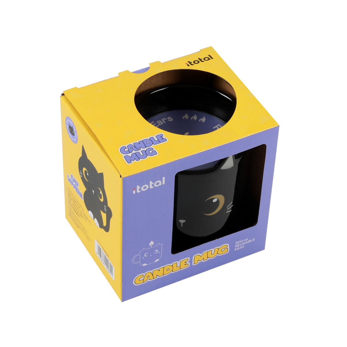 Tasse en céramique avec bougie Chat Noir