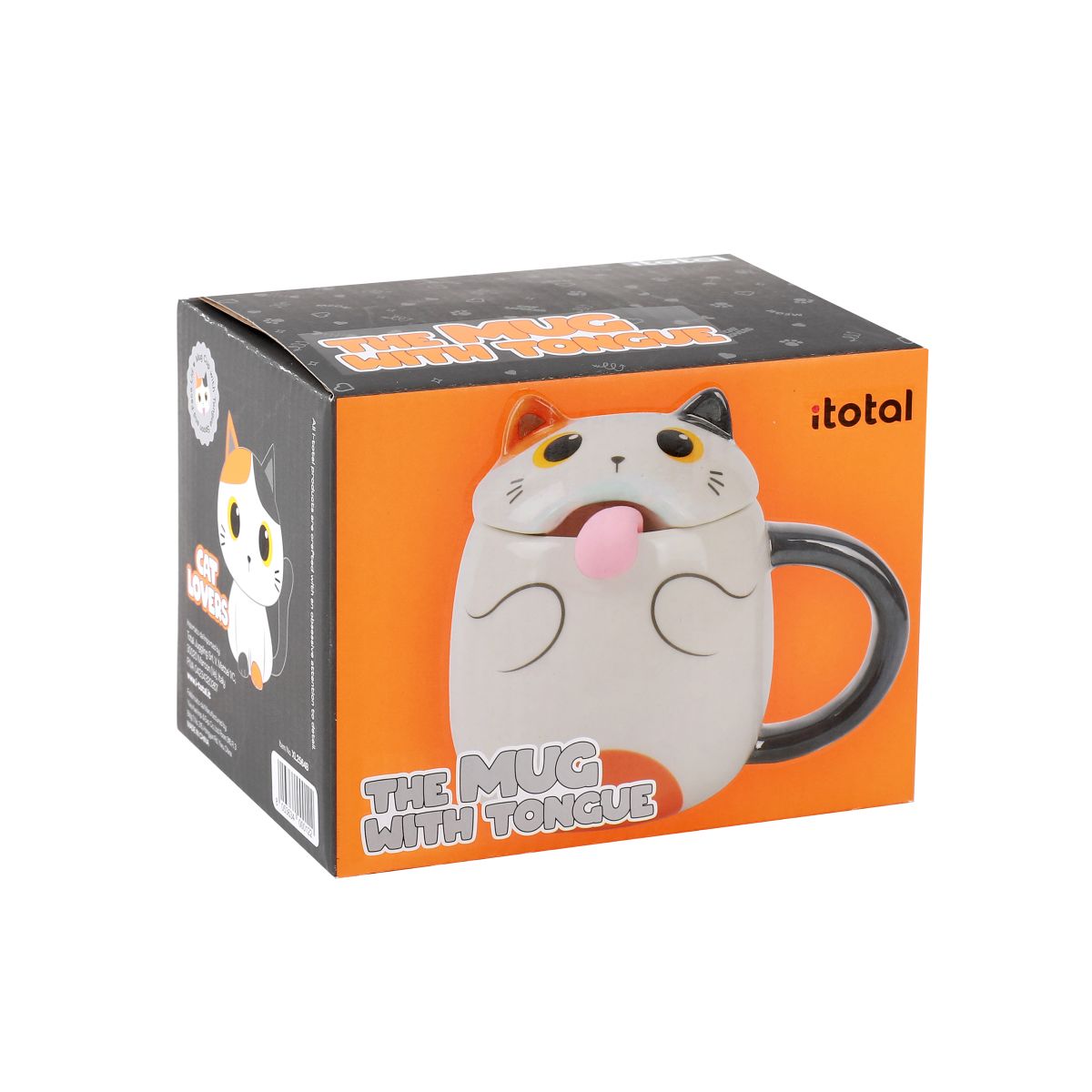 Tasse en céramique Slurpy 400 ml Chat Blanc & Orange