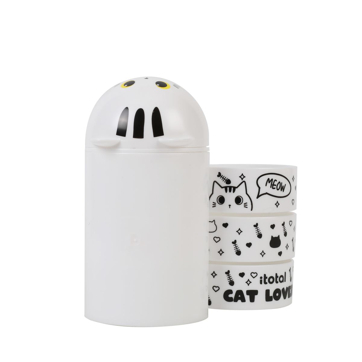 Organisateur de bureau vertical Chat blanc